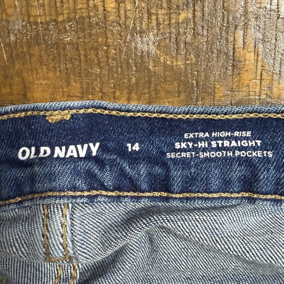 Old Navy Sky-Hi Straight Jeans - Dark Blue - Picture 3 of 10